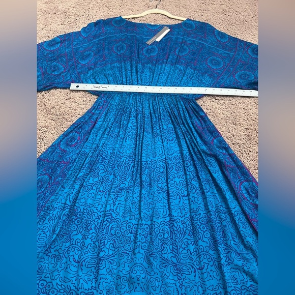 NWT new medium Anthropologie TINY Ann Marie midi dress blue drapey batik - Picture 14 of 15